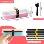 Mini Loaf Pans with Lids and Spoons Sealing Sticker,120 Pcs 6.8oz Cake Pans for Baking Disposable Aluminum Foil Red cake pan (mixed)