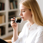 ecooe 4.4 Oz Black Cute Cat Double Wall Glasses Espresso Cups Set of 2, Demitasse Cups, Espresso Shots Coffee Cups Birthday Christmas Gifts for Women,Men, Mum, Kids, 130 ml (full capacity)