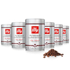 Illy Whole Bean Coffee, Intenso Bold Roast - Bold & Flavorful - 100% Arabica - Whole Beans - Pressurized Packaging Sealed for Freshness - 8.8oz can (Pack of 6)
