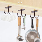 Mocoum Under Cabinet Mug Hooks, Rustic Mug Organizer Rack Under Shelf Hanging Rack for Mugs, Coffee Cups, Utensils Brown, Holds 6 (Max. 6 Mugs)