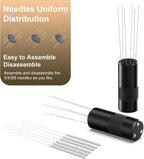 WDT Tool Espresso Distribution Tool, Coffee Distribution Tool with Magnetic Stand, Espresso Accessories with 6 Extra Φ0.25mm Stainless Steel Needles for Barista (Light Black, H：4.8 inches)