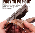 2 PCS Dubai Chocolate Bar Mold, Silicone Chocolate Mold 1 Inch Deep, dubai chocolate bar pistachio for Stuffed Bar with Scraper