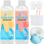 Silicone Mold Making Kit,16OZ Platinum Liquid Silicone Rubber for Mold Maker,15A Mix Ratio 1:1 Mold Making Kit, Ideal for Casting 3D Resin Molds