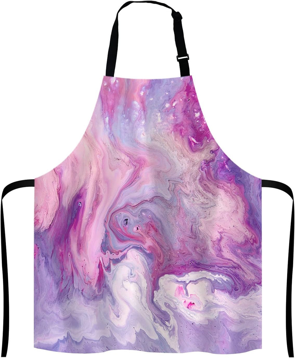 Purple Marble Pattern Bib Apron with Adjustable Neck for Men Women,Suitable for Home Kitchen Cooking Waitress Chef Grill Bistro Baking BBQ Apron