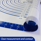 32x24" Silicone Pastry Mat for Rolling Dough Non Slip Non Stick Silicone Mats for Kitchen Counter Blue