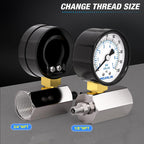 MEANLIN MEASURE 0-100Psi 2" Steel Double Graduated Air Test Pressure gauges, 3/4" FNPT Connection, -3-2-3% Accuracy