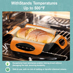 Reusable Silicone Bread Loaf Pan Liner, Food-Grade Silicone Bread Sling, Sourdough Bread Baking Mat, Non-Stick & Easy Clean Dough Transfer Tool, Fits 9x5 or 1.5lb Loaf Pans, Orange - Pack of 2