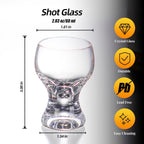 KAMMAK Shot Glasses Set of 2, 60ml/2oz Clear Espresso Shot Glass with Heavy Base for Bar Restaurants Home, Small Whiskey Shot Glass for Vodka, Whiskey, Tequila