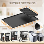 Coffee Bar Mat, Coffee Maker Mat, 24"x16" Silicone Coffee Mat, Spill-Proof, Non-Slip, Heat-Resistant, Fits Under Coffee Maker & Dish Rack (Black, 24"x16")