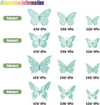 SAOROPEB 3D Butterfly Wall Decor 48 Pcs 4 Styles 3 Sizes, Butterfly Birthday Decorations&Butterfly Party Decorations&Butterfly Cake Decorations-Removable (Pale Turquoise)