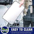 Mimorou 12 Pcs Baking Sheet Stainless Steel Cookie Small Metal Sheet Pans Professional Rectangle Oven Trays Kitchen Baking Cooking Oven and Toaster, Dishwasher Safe(10.2 x 5.9 Inch)