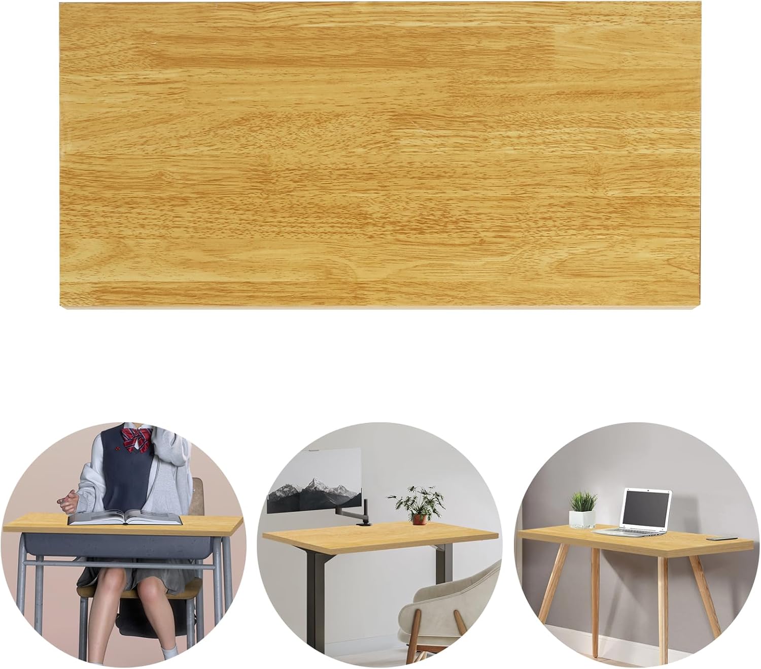 Butcher Block Countertop | 24x12in Wood Board Countertop | DIY Washer Dryer/Island/Kitchen countertop | Counter top Cutting Board | 1102lbs Load Capacity | Wood Color | NO Base Legs