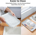 CYEAH 2-Tier Cups Mugs Drying Rack with Removable Drain Tray, Multi-Functional Storage Organizer Shelf, Kitchen Countertop Tray for Water Coffee Glass Cup Bowls Food and Seasoning Jar Holder