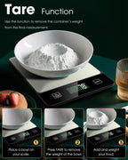 Mik-Nana Food Scale, 22lb Digital Kitchen Scale Weight Grams and Oz for Baking Cooking Coffee Meal Prep Package Postage, 6 Units with Tare Function, 1g/0.04oz Precise Graduation (Black)