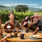 QUQIYSO French Press Coffee Maker 51oz 304 Stainless Steel French Press with 4 Filter, Heat Resistant Durable, Easy to Clean, Borosilicate Glass Coffee Press, Copper