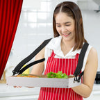 Marsui 2 Pcs Halloween Snack Trays with Straps 15 x 11 x 2 Inch Wooden Movie Night Snack Drink Trays Vendor Usherette Popcorn Drink Beverage Carrier for 20's Theme Carnival Party Costume(White)