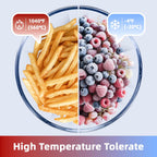 WhiteRhino Glass Mixing Bowls with Lids Set of 5（4.70QT,2.85QT, 1.69QT,1.11QT,0.85QT,Glass Bowls with Lids,Large Salad Bowls Space-Saving Nesting for Cooking,Baking,Prepping,Dishwasher Safe