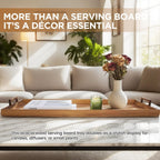 Large Charcuterie Board with Cheese Knife Set,36 x 12 Inch Acacia Wood Large Serving Tray with Handles,Long Wooden Serving Board with 30Pcs Wax Paper,3ft Extra Long Cheese Board