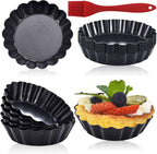 DATANYA 12Pack Mini Tart Pans Removable Botttom 3 Inch Tart Pan, Round Nonstick Carbon Steel Fluted Quiche Pie Tart Pan for Baking Pies, Quiches, Tartlets, Tart Shells, Cupcakes, Desserts