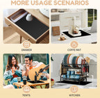 Coffee Mat Hide Stain Rubber (Black, 40cm×50cm), Coffee Bar Accessories Fit Under Espresso Machine CoffeeMaker Coffeepot, Backed Absorbent Dish Drying Mat for Kitchen Counter (Black, 16"x24")