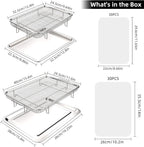 Air Fryer Basket, OPENICE 2 Set Air Fryer Pan and Crisper Tray for Oven, Non-stick Oven Air Fryer Basket for Baking and Crispy Foods - Large & Medium