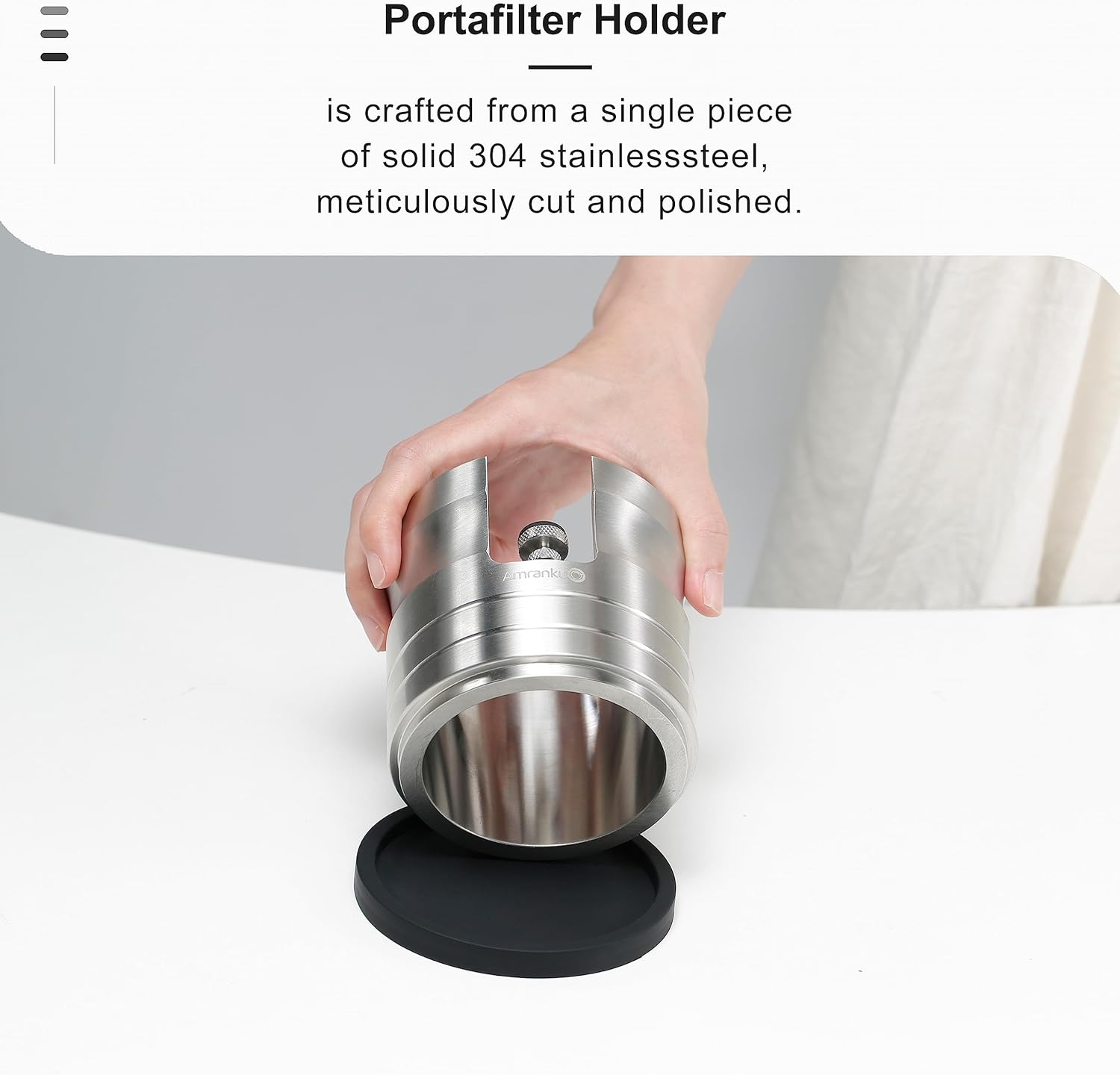 Portafilter Holder Crafted from Solid 304 Stainless Steel | Espresso Tamping Station with Stable and Efficient Puck Preparation | Non-Slip Base | Ideal for 54mm Espresso Machines Portafilter