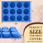 HKNMTT Silicone Round Cookie Mold, 4 PCS Candy Chocolate Moulds, 12-Cavity Cylinder Non-Stick Food Grade BPA Free Moulds for Making Handmade Soap Mini Cake Jelly Brownie Pudding Jello
