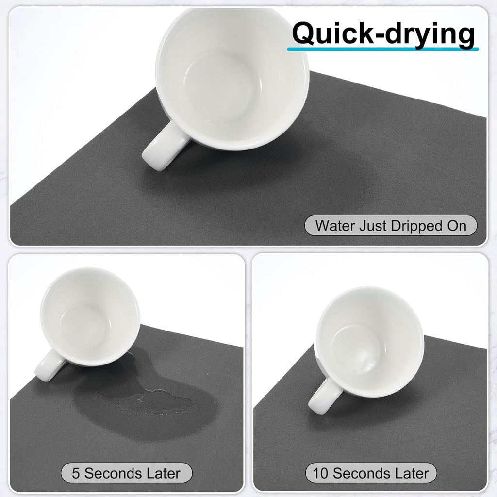 uxcell Silicone Mats for Kitchen Counter, 15.7" x 11.8" Non-Slip Countertop Protector Mat Heat Resistant Coffee Mat Waterproof Table Placemat, Dark Gray