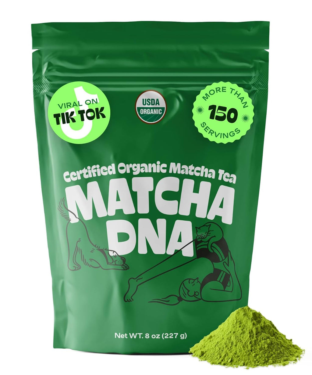 MATCHA DNA Certified Organic Matcha Green Tea Powder (8 oz BAG)