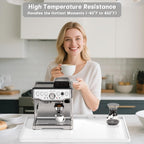 Rnivvi Silicone Coffee Mat, 12" x 19" Waterproof Raised Edge Coffee Bar Mats for Espresso Machine Station Accessories, Heat Resistant Dish Drying Pad for Kitchen Counter, Rubber Bar Decor Pad, White