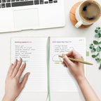 &And Per Se Lined Journal Notebook for Women&Men with Pattern, 160 Pages 100GSM Thick Paper, A5 Hardcover Journals for Writing(Light Green)