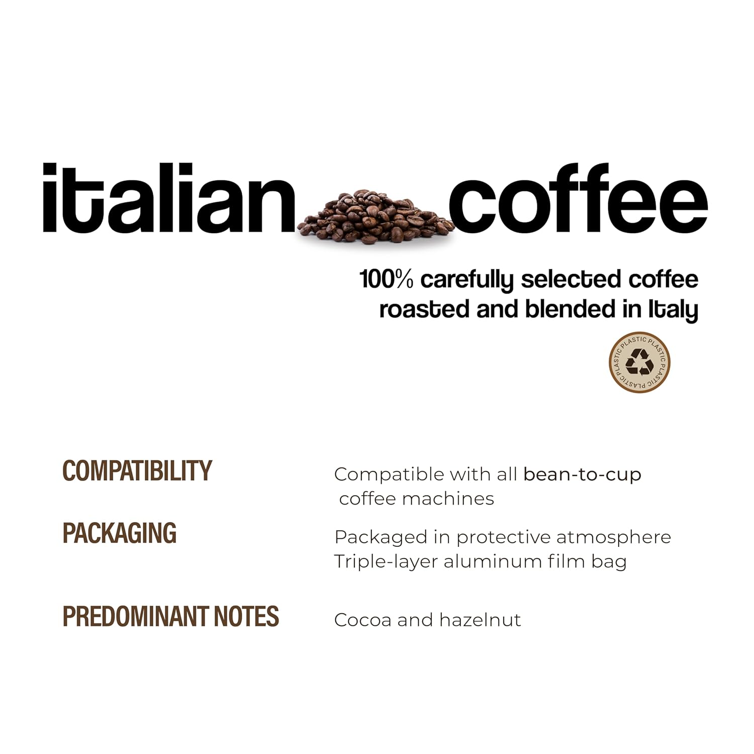 Dongiò Caffè Roma Blend - Whole Bean Coffee, Medium-Dark Espresso Roast, Premium Coffee Quality, 2.2 Pounds (35.2 Oz - Pack of 1), Vigorous, Creamy, Dense, and Persistent Blend