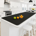 Silicone Baking Mat 35.4"x23.6" Food Grade Silicone Mats for Kitchen Counter Large Countertop Protector Mat with Edge Heightening Non-slip Heat Resistant Mats for Countertop Easy Clean(Black)