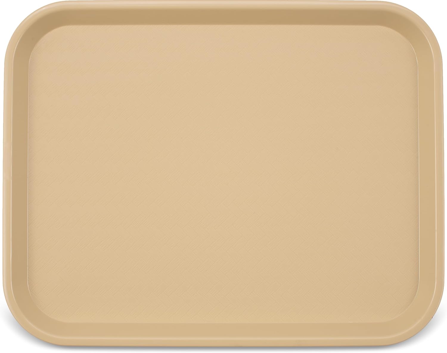 Carlisle FoodService Products Fast Food Cafeteria Tray 14" x 18", Durable Polypropylene with Slip-Resistant Surface, Stackable for Cafes and Schools, BPA-Free, Beige