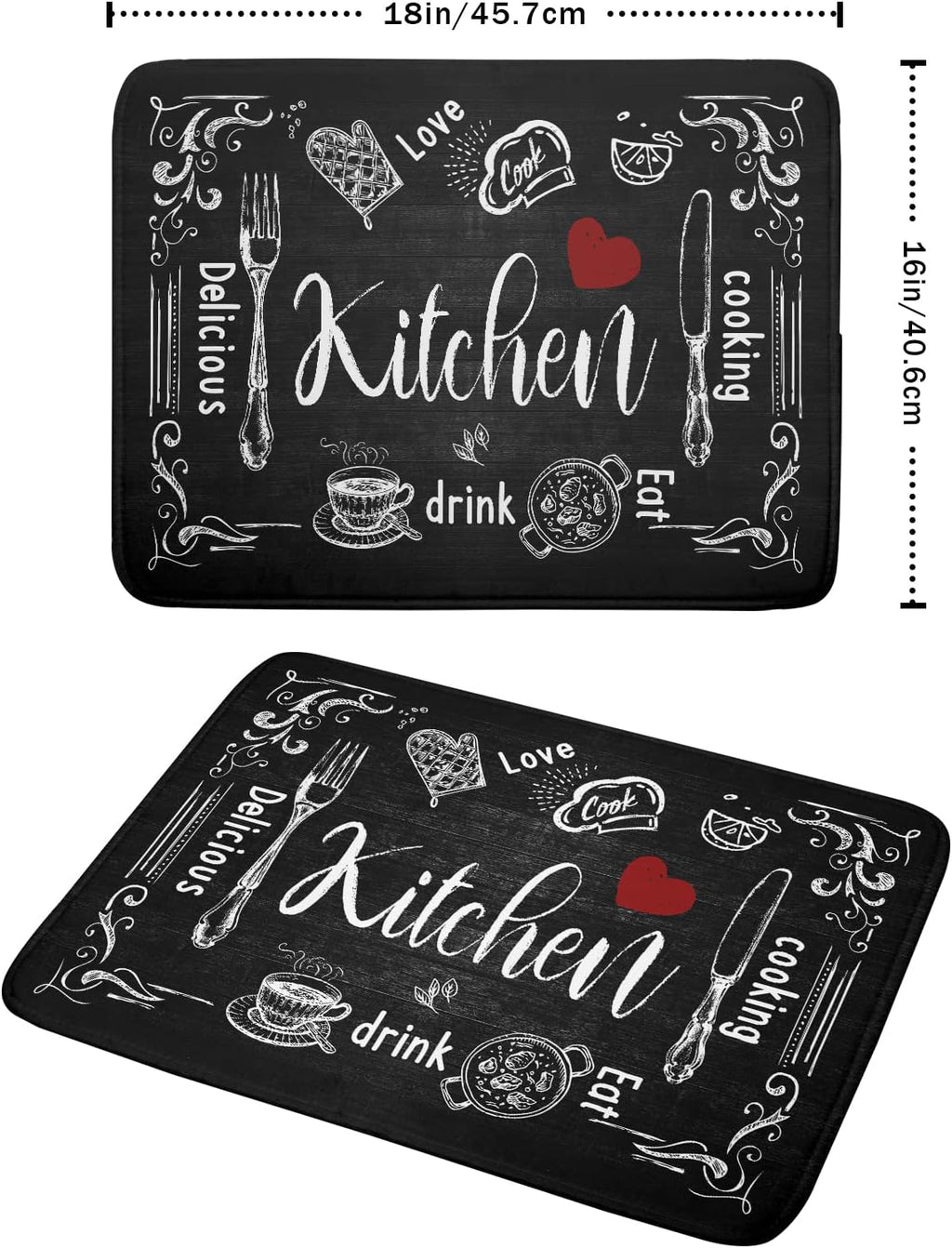 Dish Drying Mats for Kitchen Counter 16 x 18 Inch, Kitchen Drying Mat,Black Coffee Bar Dishes Pad Dish Drainer Rack Mats Absorbent Fast Dry Kitchen Accessories