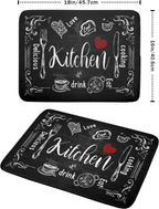 Dish Drying Mats for Kitchen Counter 16 x 18 Inch, Kitchen Drying Mat,Black Coffee Bar Dishes Pad Dish Drainer Rack Mats Absorbent Fast Dry Kitchen Accessories