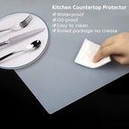 Silicone Mats for Kitchen Counter, Nonslip Silicone Mats for Crafts Countertop Protector Heat Resistant Mat (78.7” x 24” x 0.08”, Translucent)