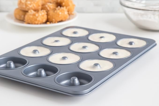 Fox Run Non-Stick Mini Donut Pan, 12-Cavity Donut Mold, Makes 2" Bite Sized Donuts