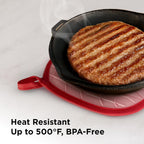 Kitchen Mama Silicone Pot Holders - Heat Resistant, Non-Slip Surface, Dual Pocket Design with Soft Cotton Lining, Safe, Durable, Stylish, Practical for Everyday Use Hot Oven, Bowl, Pan (Metal Gray)