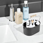 Alpha Living Home 4-Compartment Flatware Caddy - Metal Cutlery Holder Silverware & Condiment Organizer, Perfect for Kitchen, Dining, and Picnics (Black)