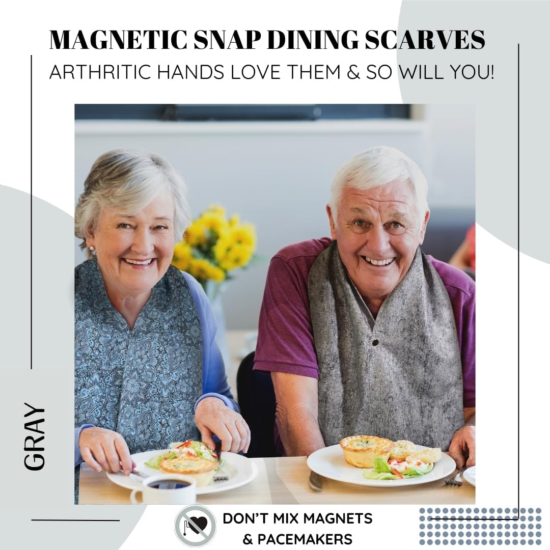 Adult Bib Scarf - Dignified Alternative to Bibs | Washable and Reusable Clothing Protectors for Eating