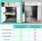 2Pack Expandable Pull Out Cabinet Organizer, Adjustable Width:17.1~28''W x 22.5''D Under Sink Organizer, Drawer Storage Shelves for Kitchen, Bathroom, Closet, Pantry, Cupboard, Pots, Pans