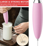 Frother Handheld for Coffee, Milk Frother Upgraded Matcha Whisk Drink Mixer Electric Mini Whisk Hand Mini Foamer Coffee Mixer for Lattes Cappuccino Frappe Matcha Hot Chocolate, Pink