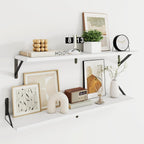 Dreamland White Floating Shelf 36 inch, 36W x 8D Wall Mounted Shelves Set of 2, Wide Display Ledge Shelf with Sturdy Metal Brackets for Living Room, Bathroom, Bedroom and Kitchen