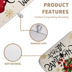 Christmas Santa Themed Dish Drying Mat Winter 18x24 Inch Large Size Drying Pad for Kitchen Counter Snowflake Dish Dry Mats Microfiber Absorbent Kitchen Decor Merry Christmas Coffee Bar Pad