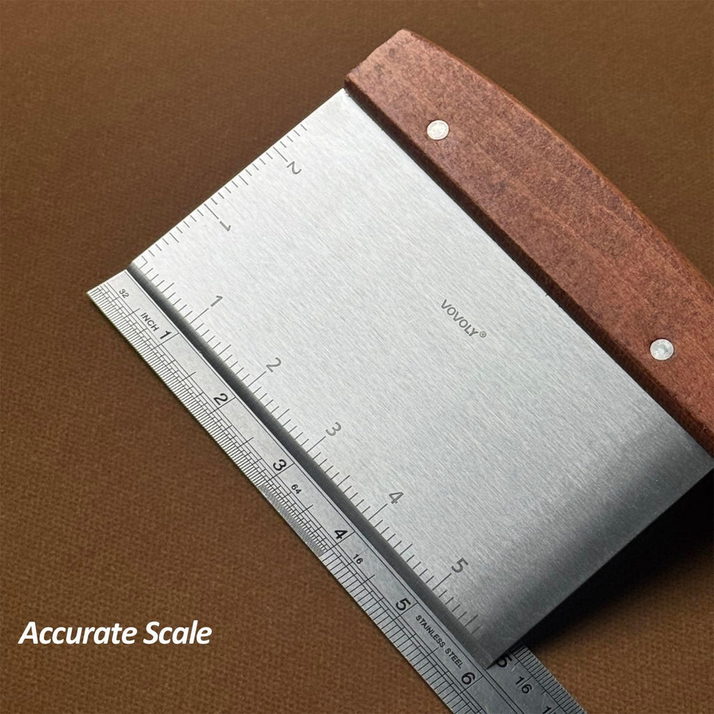 Vovoly Multipurpose Bench Scraper Kitchen Utensil for Flat Top Griddle, Dough Scraper Cutter for Bread and Pizza Cutter - Stainless Steel Metal Griddle Scraper Chopper