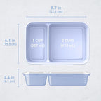 Bentgo Prep - 20-Piece 2-Compartment Reusable Meal Prep Containers with Lids, PFAS & BPA Free Materials, Durable, Microwave, Freezer, & Dishwasher Safe To Go Food Storage (Periwinkle)