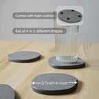 Instant Dry Stone Absorbent Diatomite Coaster Set of 4 for Drinks Wine Coffee, Modern Unique Cup Diatomaceous Earth Coasters for Coffee Table Office Desk, Deep Grey