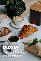 Ceramic Tea Bag Storage Organizer Caddy Holder with Lid (Black)