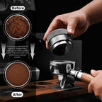 CrossCreek 58mm Espresso Distributor | Adjustable Depth Fits All 58mm Espresso Portafilter | Breville/Rancilio/La Marzocco | Stainless Steel & Walnut Distribution Tools | Espresso Machine Accessories